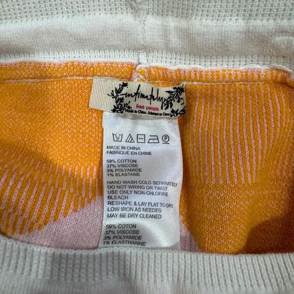 Free People Intimately Striped Pink Chevron Knit Elastic Bike Shorts- Size Small - Picture 5 of 9